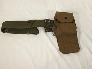 Danish Army ambidextrous Brown ammo mag pouch & OD green Webbing Combat belt S - Picture 1 of 16