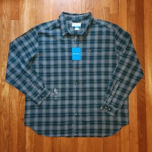 Columbia Shirt Herren 2XL Vapor Ridge grün grau kariert Passform Stretch Knopf Neu - Bild 1 von 7