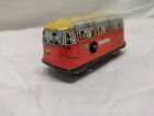 Vintage Trolley Car Bus Western Germany Tin Metal Wind Up Toy, yellow/red. Nice.