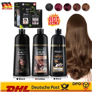 500ml Mokeru Hair Dye Shampoo Coconut / Argan Oil Essence Hair Colouring Dye DE - Bild 1 von 26
