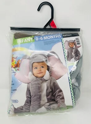 Baby Boys Girls Noah's Ark ELEPHANT 2 Pc Costume NWT Ears Trunk Hood SIZE 0-6 Mo - Image 1 of 4