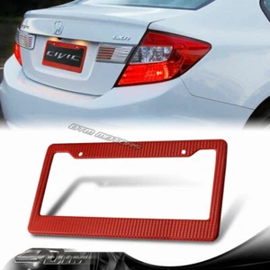 1PCS Carbon Fiber Look Painted JDM Style Red License Plate Frame For Nissan - Bild 1 von 4