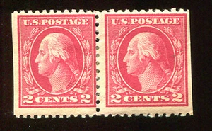 U S STAMPS  SC499e PAIR 2C WASHINGTON MH 1918-20  (D457) - Picture 1 of 2