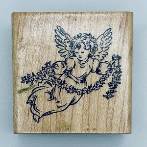 Delafield Stamp Comapny Angel with Flowers F616 Mounted Stamp - Picture 1 of 9