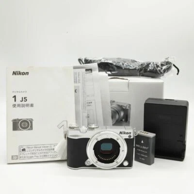 Nikon 1 J5 20.8MP Digital Camera Silver W/box Very Good from JP - Fast Ship!! - Image 1 of 4