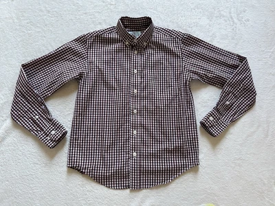 Class Club Boys Purple White Plaid Button Down LongSleeve Dress Shirt Size 10-12 - Image 1 of 4