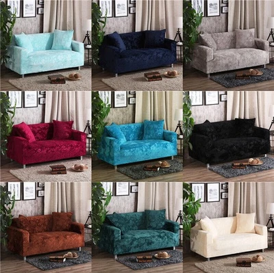 Funda elástica para sofá Fit funda protectora de terciopelo de felpa de lujo 1-4 plazas Foto 1 de 4
