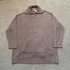 Barefoot Dreams CozyChic Lite High Rib Half Zip Tunic 3X Plus NWT Mauve Pink - Picture 1 of 10