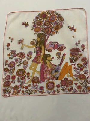 1960’s Hippies And Flower Power Hankie - Image 1 of 4