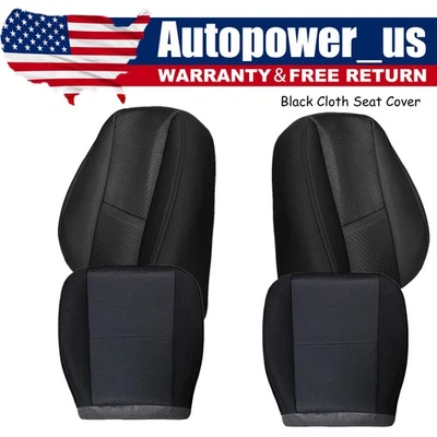 Driver And Passenger Cloth Seat Cover Black For Chevy Silverado 1500 2500 07-14 - Image 1 of 4