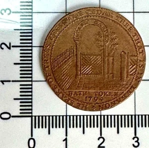 X447:  1794 Conder Token - Somerset Bath - Cedar Tree - Very Good Grade - Picture 1 of 2