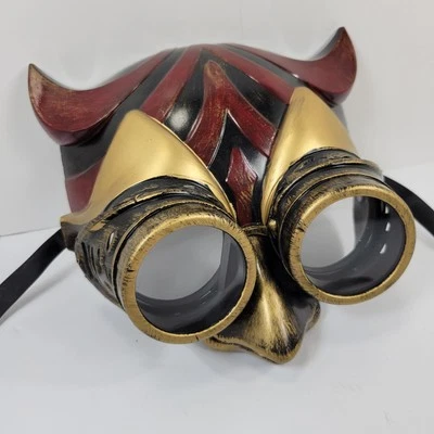 Hot Topic Devil with Steampunk Goggles Masquerade Mask Costume Halloween Red - Image 1 of 4