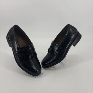 Florsheim Cuero Punta de Ala Kiltie Borla Mocasín Hombre’s 7D Zapatos Negro 11223-001 - Imagen 1 de 8