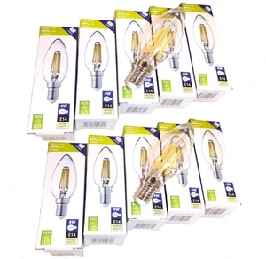 10x 4W Dimmable LED Filament Candle Lamps Small Screw E14 2700k 40W Equivalent - Picture 1 of 6