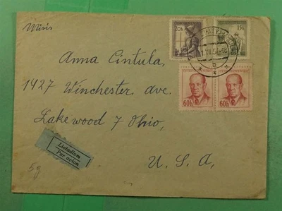 DR WHO 1957 CHECOSLOVAQUIA RETRATO PAR CORREO AÉREO A EE. UU. k06922 Foto 1 de 2