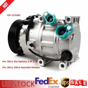 A/C Compressor CO 11218C For 2011-2014 Hyundai Sonata/2011 Kia Optima 2.0L 2.4L - Picture 1 of 20