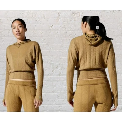 FP Movement Tap In Cable Hooded Pullover S Bistro Tan NWOT Free People - Image 1 of 4