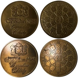Vintage Imported Canadian Mist Canadian Whisky Medal RARE Double Die Error Coin - Picture 1 of 21