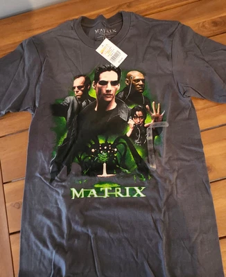 Camiseta gris The Matrix, para hombre, póster de película 100 % algodón talla pequeña Foto 1 de 4