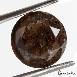 5.76 Ct Natural Round Cut Diamond, Fancy Brown Brilliant Salt and Pepper Diamond - Picture 1 of 8