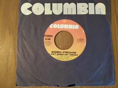Columbia 45 RPM Record, Barbra Streisand, Kiss Me In The Rain,Ain't Gonna Cry vg - Image 1 of 3