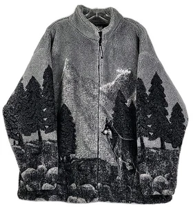 Chaqueta polar de colección Black Mountain Outdoor Gear Multiple Wolf XL cremallera completa Alaska  - Imagen 1 de 15
