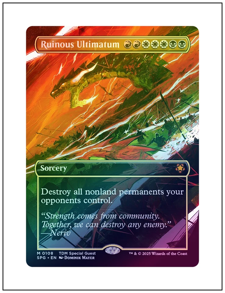 1x Ruinous Ultimatum, Borderless Art Foil Special Guest, Magic MTG NM - Image 1 of 1