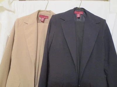 Traje Merona 2 Piezas Mujer Talla M Botón Forrado Frontal Lateral Cremallera Puño Pantalones Foto 1 de 4