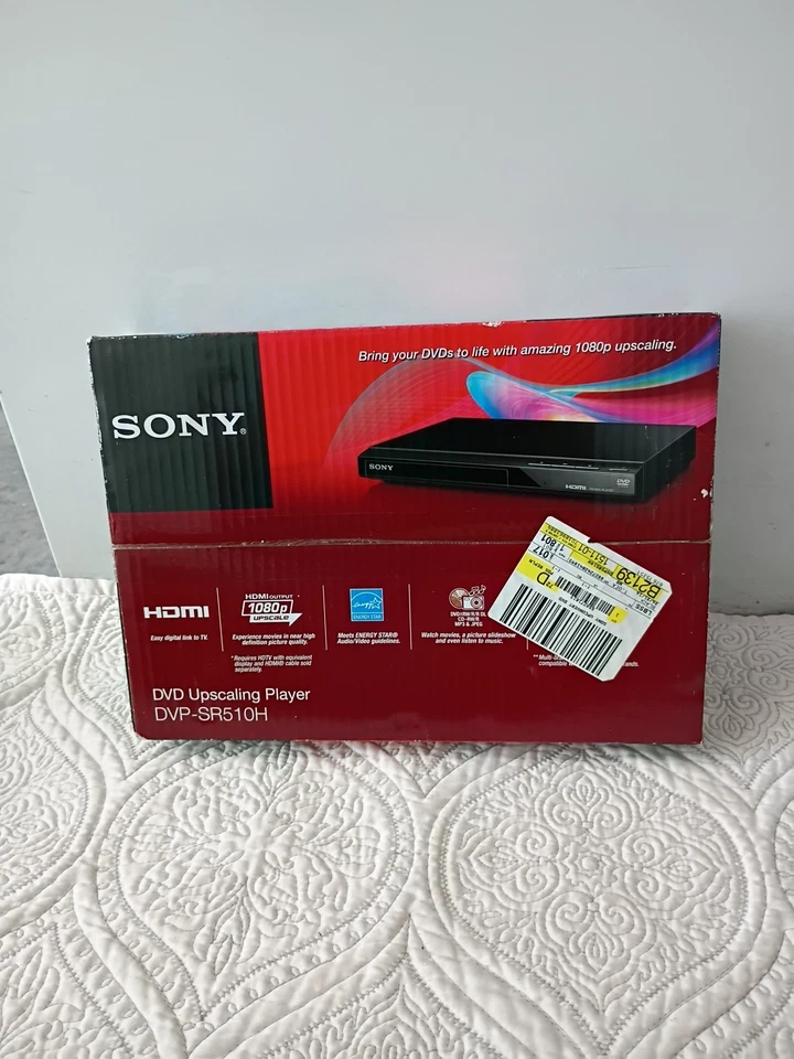 NEW Sony DVP-SR510H Upscaling HDMI 1080p Full HD DVD Player with Remote Control  - Image 1 of 1