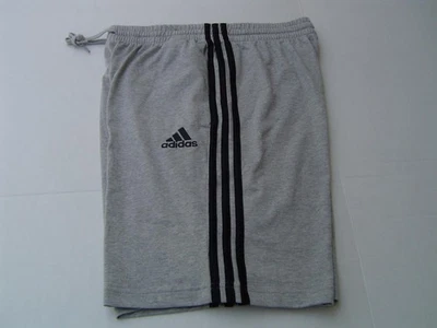 NEW MENS ADIDAS GRAY HEATHER COTTON/POLY SHORTS W/BLACK STRIPES SIZE 2XLT - Image 1 of 4