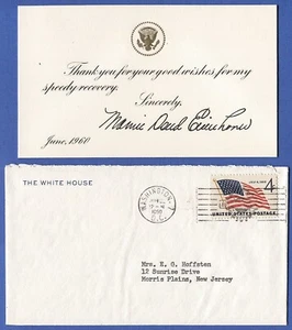 US 1960 White House cover + enclosure from 1st Lady Mamie Doud Eisenhower - Picture 1 of 1