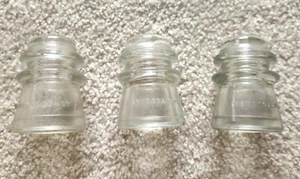 Hemingway No. 17 Clear Glass Insulators Made in the USA Lot of 3 - Picture 1 of 10