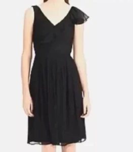 NWT J.CREW Sz 8 Serena Black Silk Chiffon Dress Sleeveless Evening Party Ruffle - Picture 1 of 17