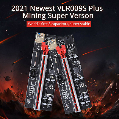 VER009S Plus PCIE Riser Card Adapter 1x To 16x/USB 3.0 Data Cable BTC GPU Mining • 11.59$