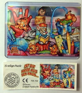 (2003) Puzzle "Ist die Katze aus dem Haus, Ecke mitte" mit BPZ, Puzzlehülle - Bild 1 von 1