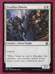 Magic The Gathering ADVENTURES IN FORGOTTEN REALMS STEADFAST PALADIN card MTG - Picture 1 of 2