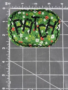 Vintage Verde Flor Estampado Bordado Cosido Parche Aplique Agujero Reparación - Imagen 1 de 1