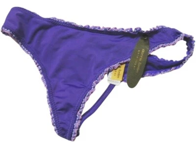 X044 Donna L'oren NEW Plum Pleat Opening Silky Sleek Microfiber G-String Thong S - Image 1 of 4