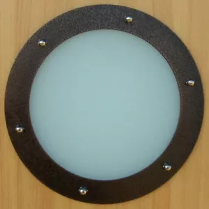 OJO DE BUEY PARA PUERTAS ACERO INOXIDABLE ANTIGUO COBRE phi 230 mm plano - Imagen 1 de 5