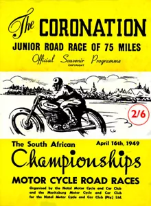 1949 South African Championships Motorcycle Road Races - Promotional Poster - Picture 1 of 1