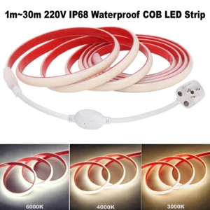 220V COB LED Strip Neon Rope Light Waterproof Home Kitchen Indoor Outdoor Garden - Picture 1 of 14