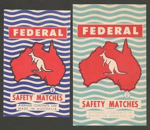 Federal Match Co DARK & LIGHT BLUE LINES Matchbox Labels - Picture 1 of 1
