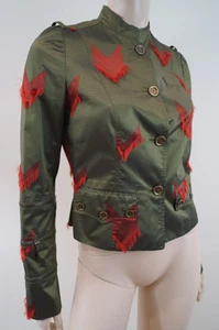 Chaqueta Blazer Ajustada con Flecha Roja Militar Verde Caqui John Galliano F38 Reino Unido10 - Imagen 1 de 10