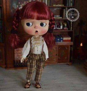 Blythe Overalls Outfit/ Blythe Shirt/ Pants Pullips Azone/ Licca OB24 BJD MJ A1 - Picture 1 of 6