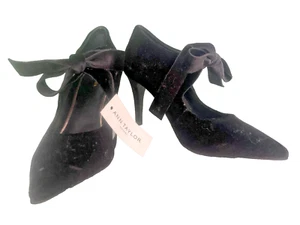 Ann Taylor Black Velvet Elegant Dress Shoes New With Tags Women's Size 7 - Picture 1 of 10