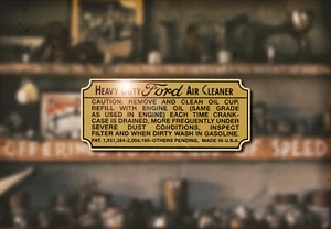 1939-1941 Heavy Duty Oil Bath Air Cleaner Decal - Ford Passenger - Bild 1 von 2