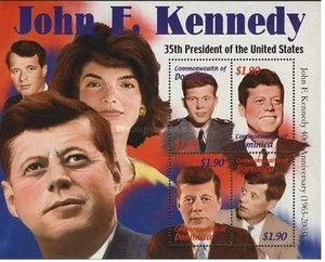 dominica ca 2002 jfk president john kennedy jackie onassis president usa ms 4v  - Picture 1 of 1