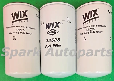 New Lot of 3 Fuel Filter WIX 33525 For MITSUBISHI FUSO FH, FK, FM-MR, FM-SP Foto 1 de 3