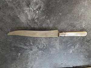 Antique Universal L.F. & C. CARVING KNIFE w/MOP handle, Sterling Band #268I - Picture 1 of 7