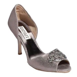 Badgley Mischka Größe 6,5 Salsa Peep Toe Pumpe aus Zinn metallic - Bild 1 von 9